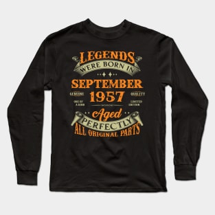 66th Birthday Gift Legends Born In September 1957 66 Years Old Long Sleeve T-Shirt